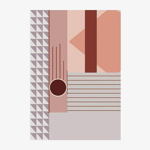 Tapis rectangle à motifs géométriques roses artistique