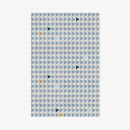 Tapis rectangle aux motifs géométriques bleus