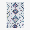 Tapis rectangle berbères blanc à motifs multicolores Sala B