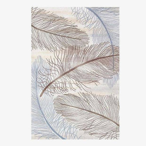 Tapis rectangle moderne dessin de plumes colorées Splice