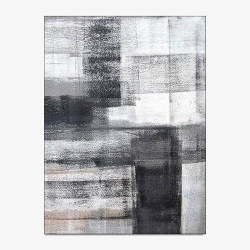 Tapis rectangle moderne noir et blancs Style B