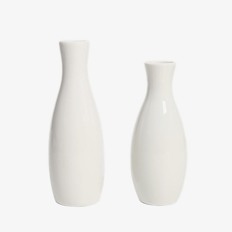 Vase arrondi moderne blanc style Flower - vue 2 sur 5