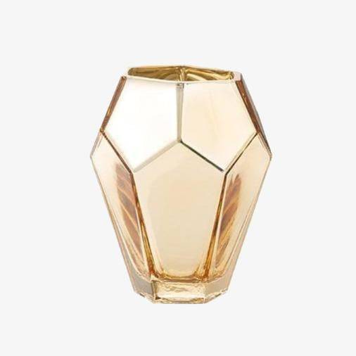 Vase design doré aux formes géométriques Luxury - vue 10 sur 11